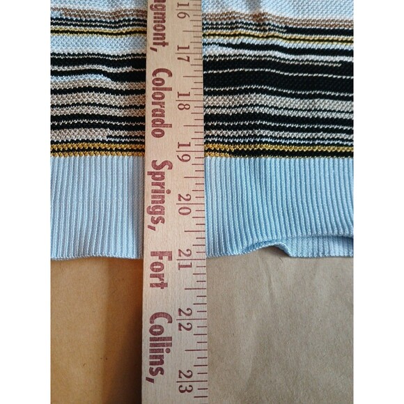 White House Black Market Tank Top Blouse Womens M Blue Striped - Picture 3 of 9